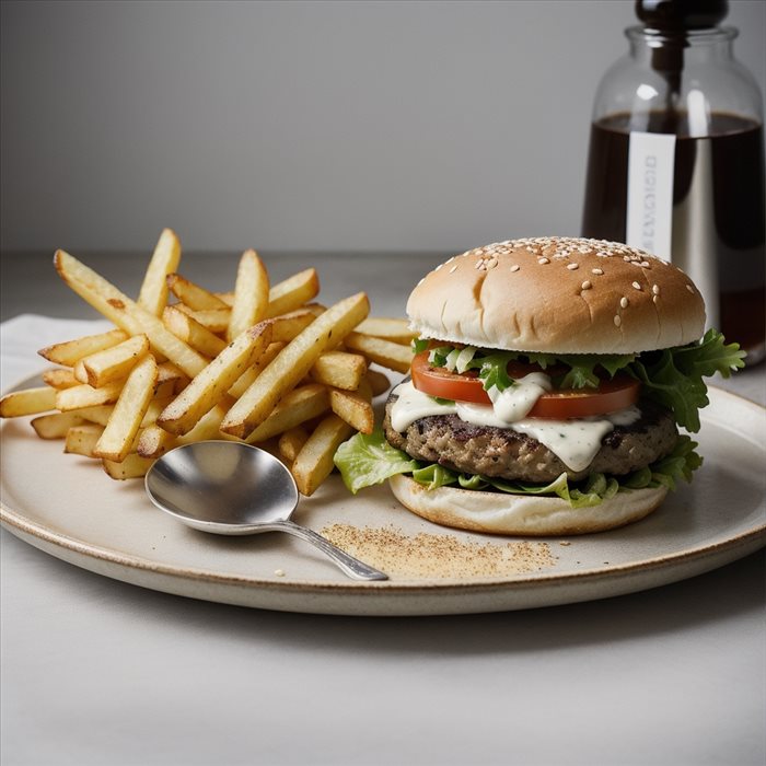 Accompagnements pour hamburger : légumes, coleslaw, frites